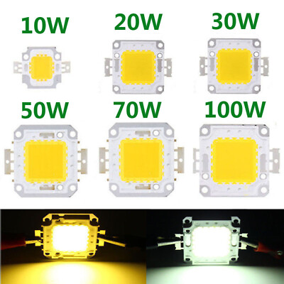 COB LED Chip Lights High Power SMD Bulb 100W 50W 70W 30W 20W 10W Floodlight Lam $1.89
