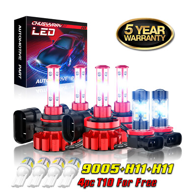 #ad For Toyota 4Runner 2010 2020 6pc Hi Lo Beam Fog Light LED Headlight Bulbs Combo $34.99