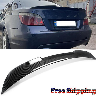 #ad V Style Rear Trunk Spoiler Wing Lip For BMW 5 Series E60 2004 2010 Carbon Look $78.84