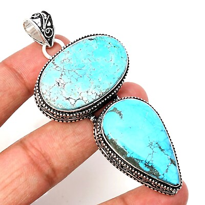 #ad Turquoise Gemstone 925 Sterling Silver Handmade Jewelry pendant 2.7quot; $17.00