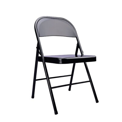 #ad Steel Black Folding Chair IndoorTeens and Adult Metal Frame Sturdy Structure $13.42
