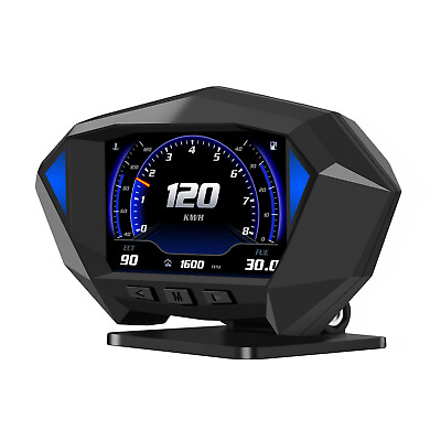 #ad Car HUD OBD2GPS Gauge Head Up Car Digital Display Speedometer RPM Alarm $39.99
