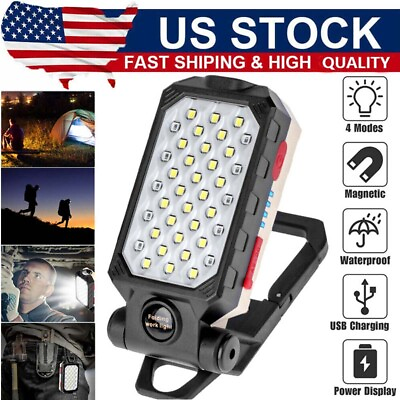 #ad LED Work Light Magnetic USB Rechargeable Portable Camping Lamp Torch Flashlight# $12.91
