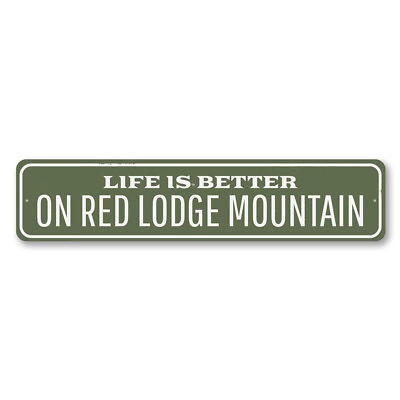 #ad Personalized Life Is Better Lodge Mountain Cabin Decor Aluminum Metal Decor Sign $21.15
