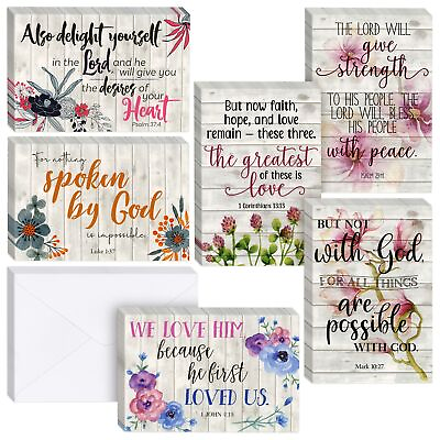 #ad 60 Pack Christian Inspirational Greeting Cards with Envelopes for Easter 4x6 In $19.99