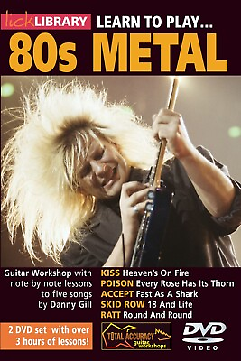 #ad Lick Library LEARN TO PLAY 80s METAL Guitar Lessons 2 DVD Kiss Poison Accept $24.95