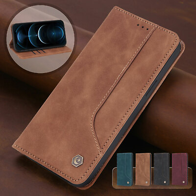 #ad For iPhone 15 Plus 14 13 12 11 Pro Leather Wallet Case Magnetic Flip Cover $9.65