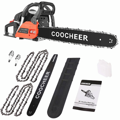 #ad 62cc 2Cycle Gas Chainsaw; Gasoline Powered Chain Saw 20quot; Bar Engine Cutting HOT $116.99
