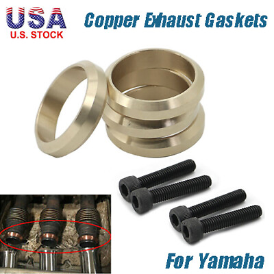 #ad 4 x Copper Exhaust Gasket Donuts Set For Yamaha Snowmobile Nytro 99999 03989 00 $21.59