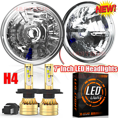 #ad Fit CHEVY BEL AIR 1955 1956 1957 7quot; INCH ROUND LED HEADLIGHTS DRL Hi Lo Beam $119.49