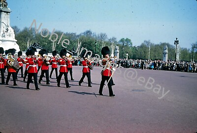 #ad 1950s On Parade British Guards Band London Red Border Kodachrome Slide $3.50