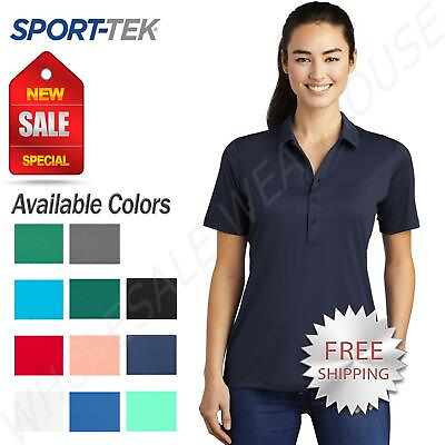 #ad Sport Tek Womens Dri Fit 5 button placket UV Protect Polo T Shirt M LST520 $15.35