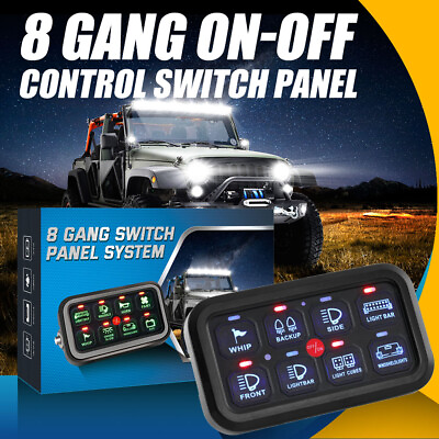 #ad 8 Gang Switch Panel LED Work Light Bar ON OFF Controls Electronic Relay System $129.99
