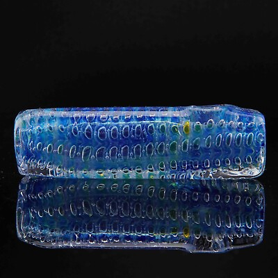 #ad 4quot; Handmade Thick Cosmic Blue Bubble Square Tobacco Smoking Bowl Glass Pipes $16.79