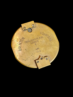 #ad Britton Compass 3#x27; diameter Brass works hinge needs repair broken glass $14.99