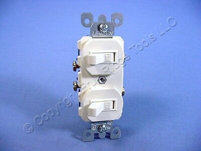 #ad New Cooper Almond DOUBLE Toggle Duplex Wall Light Switch 15A Single Pole 271A $8.54