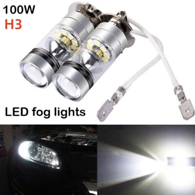 #ad 2X H3 12V 100W 20 LED Car Fog Light Bulbs Super Bright HeadLight Lamp White $7.99