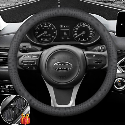 #ad 15quot; 38cm Car Steering Wheel Cover Genuine Leather Car Accessories for Kia $31.99