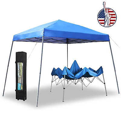 #ad 12x12#x27; Pop UP Canopy Party Tent Waterproof Commercial Slant Leg UV FoldingGazebo $105.99