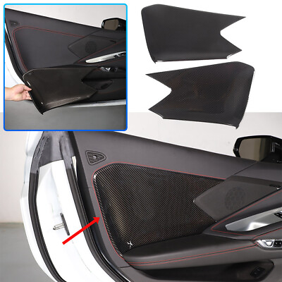 #ad ABS Carbon Fiber Interior Door Anti Kick Panel Cover Trim For Corvette C8 20 US $109.99