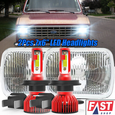 #ad Pair 100W 7x6quot; Led Headlight High LOW Beam fits for Ford E 350 E 450 Super Duty $95.19