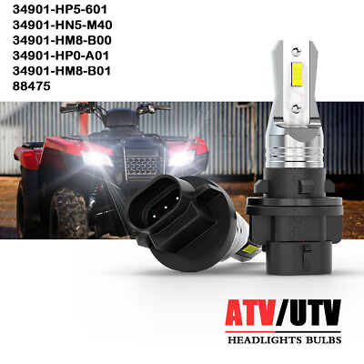 #ad LED Bulb Kit for 2007 Honda ATV TRX250TM A FOURTRAX RECON Headlight 80w $33.88