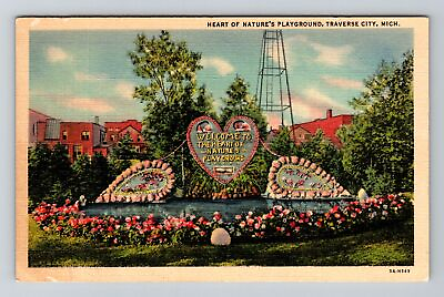 #ad Traverse MI Michigan Heart of Nature#x27;s Playground Vintage Postcard $7.99