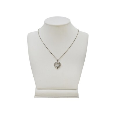 #ad 14K White Gold Diamond Heart Pendant Necklace $875.00