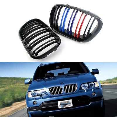 #ad Car Front Grille Gloss M Color Dual Slat for BMW X5 E53 99 03 Pre LCI $54.88