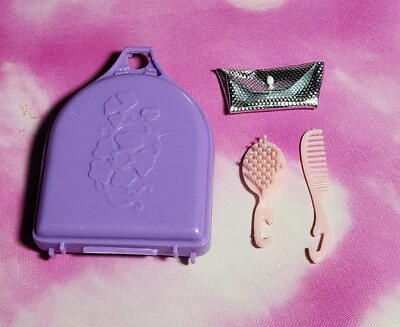 #ad Vintage Barbie Beauty Secrets 1979 Purple Makeup Case Hard Bag amp; Accessories $10.95