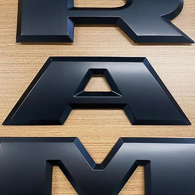 #ad For 2015 2020 Ram Rear Tailgate Letters Emblem Replacement 3D Badges Matte Black $43.99