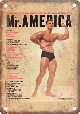#ad Mr. America Bodybuilding Magazine 12quot; x 9quot; Reproduction Metal Sign W46 $23.95