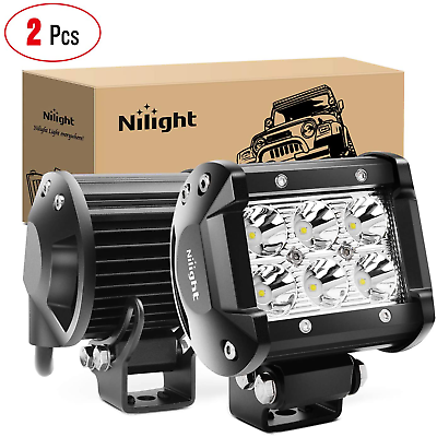 #ad Nilight 2PCS 18W 1260Lm Led Lights Bar Mounting Bracket for SUV Boat 4″Jeep Lamp $20.98