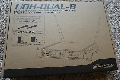 #ad NIB VOCOPRO UDH DUAL B Dual Channel UHF Wireless Mic System w Mic on Chip Tech $127.49