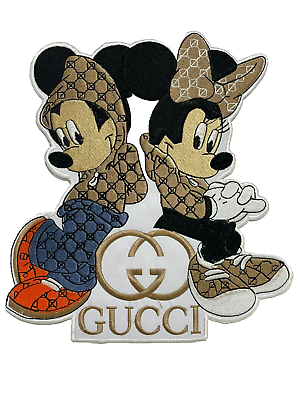 #ad Mickey Mouse Gucci Embroidered Patch Iron Sew On Patch 12#x27;#x27; Large $33.00