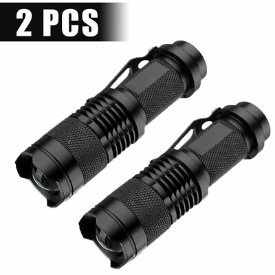 #ad 2Pack Tactical LED Flashlight Military Grade Torch Small Ultra Bright Light Lamp $8.99