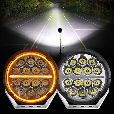 #ad 2x 7#x27;#x27;inch 480W Round LED Driving Work Light Bar DRL Fog Lamps For Ford Jeep ATV $169.99