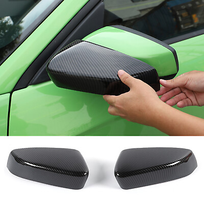 #ad 2PCS Car Rearview Mirror Cover Trim Decor for Ford Mustang 2009 13 Carbon Fiber $42.99