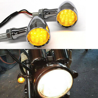 #ad Motorcycle Running LED Turn Signals Lights For Kawasaki Vulcan VN 500 900 1800 $19.03