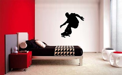 #ad SKATER SKATEBOARD BOYS KID WALL ART BEDROOM VINYL WALL DECAL LETTERING STICKER $13.07