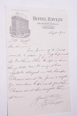 #ad 1928 Lamson Goodnow Hotel Havlin Cincinnati OH Letter Ephemera L937H $7.95