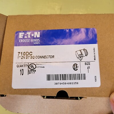 #ad Eaton Crouse Hinds Series Squeeze Type Connector 1 Inch 710DC Box Of 10 Screw $49.99