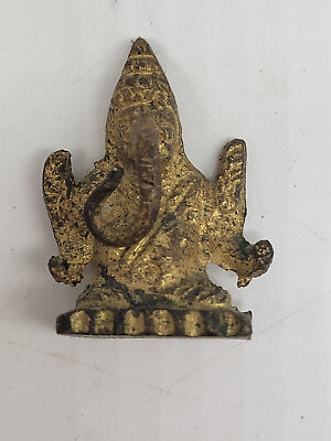 #ad Vintage Brass Lord Ganesha Elephant God Idol Hindu Statue Miniature $15.00
