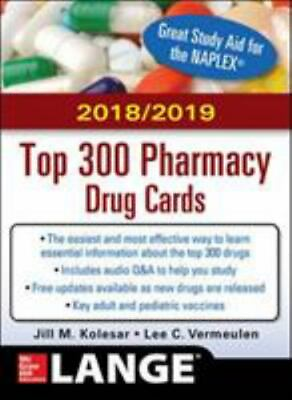 #ad McGraw Hill#x27;s 2018 2019 Top 300 Pharmacy Drug Cards by Kolesar Jill $21.99