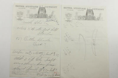 #ad 1931 Lamson Goodnow Hotel Statler Detroit MI Sketch Notes Ephemera P1567B $5.95