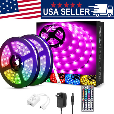 #ad 16.4ft Led Strip Lights RGB Led Room Lights 5050 Led Tape Lights Color Changing $8.73