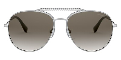 #ad Miu Miu MU 53VS Sunglasses Women Silver Round 57mm New amp; Authentic $219.52