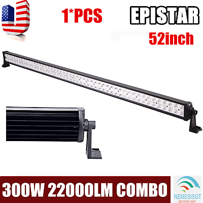 52 inch 300W LED Light Bar Combo Beam Straight DRL Fog lamp OffRoad Truck 4WD 53 $59.12