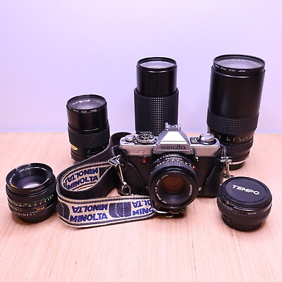 #ad Minolta XG 7 Camera Plus Lot of 6 Lenses Bundle *** READ *** $129.99