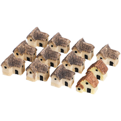 #ad 12 Miniature Fairy Cottage Stone Houses for Garden Decoration $9.99